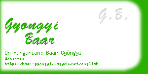gyongyi baar business card